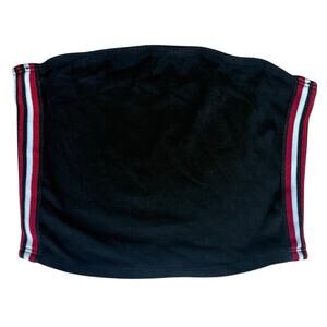 Tres Bien Strapless Crop Top Tube Top Size XS Black White & Red Y2k